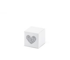 Krabička biela s vyrezávaným srdiečkom Ornament