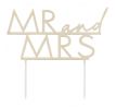 Akrylový zápich Mr. & Mrs. zlatý