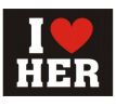 Svadobné nálepky na topánky I love HER! 1pár