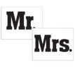 Svadobné nálepky na topánky Mr. a Mrs. 1pár