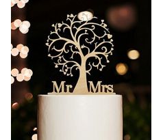 Zápich na svadobnú tortu Mr. & Mrs. strom