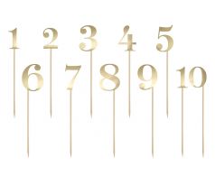 Čísla na stôl zlaté 1-10