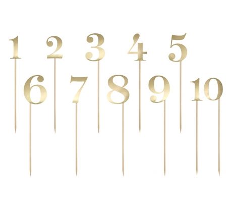 Čísla na stôl zlaté 1-10