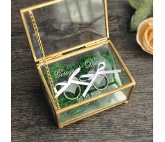 Box na prstene s menami a dátumom svadby