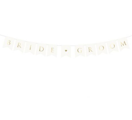 Girlanda Bride & Groom biela