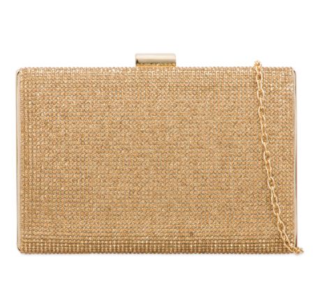 Spoločenská kabelka s kamienkami zlatá 1