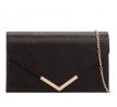 Spoločenská kabelka so zlatými doplnkami čierna