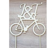 Drevený zápich iniciálky bicykel