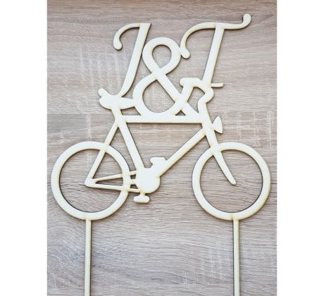 Drevený zápich iniciálky bicykel