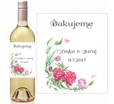Svadobné etikety na fľaše viac dizajnov 6