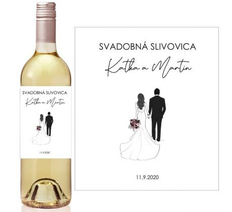 Svadobné etikety na fľaše 75