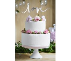 Zápich na svadobnú tortu Love strieborný 1