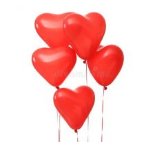 Balóny v tvare srdca červené