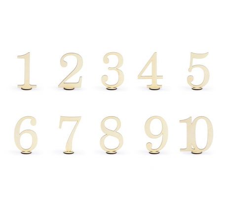 Drevené čísla na stoly 1-10