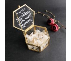 Box na prstene s menami a dátumom svadby lupienky