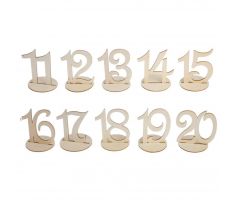 10 ks drevených čísiel na stoly 11-20