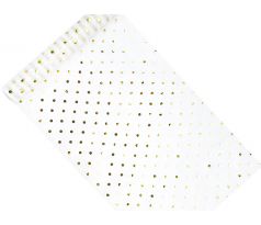 Vzorovaná organza biela so zlatými/striebornými bodkami