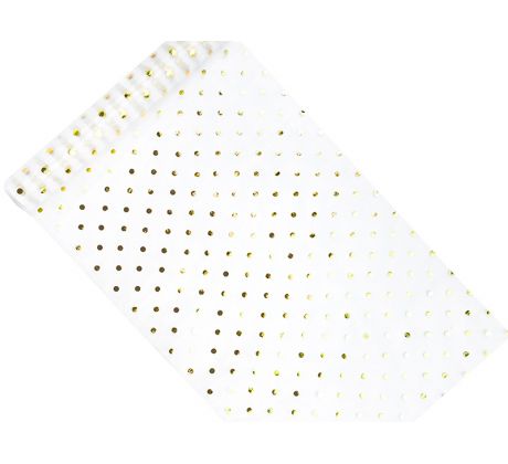 Vzorovaná organza biela so zlatými/striebornými bodkami