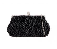 Spoločenská kabelka čierna s perličkami
