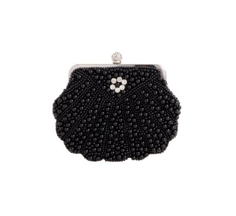 Spoločenská kabelka čierna s perličkami 1