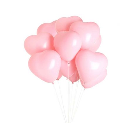 Balóny v tvare srdca ružové