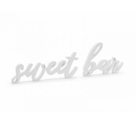 Biely drevený nápis Sweet bar