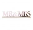Akrylový nápis Mr & Mrs ružovo zlatý