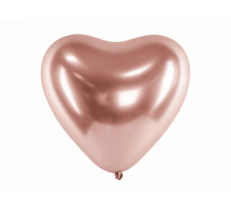 Balóny v tvare srdca ružovo zlaté