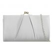 Spoločenská kabelka saténová strieborná 2
