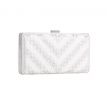 Spoločenská kabelka clutch biela zdobená