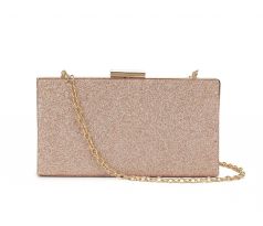 Spoločenská kabelka clutch trblietavá rose gold 1