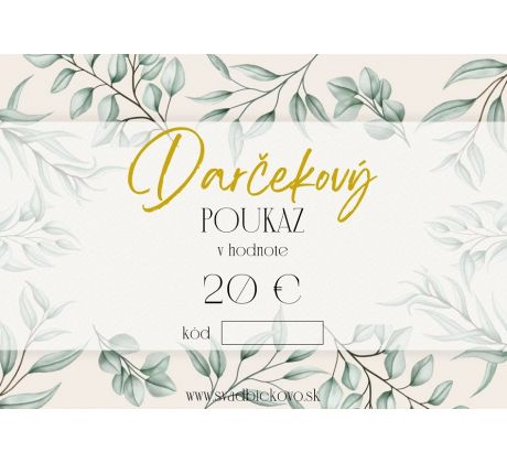 Darčekový poukaz v hodnote 20 € - elektronický