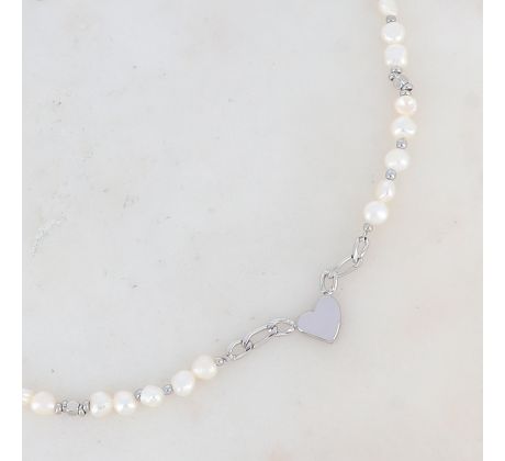 Náhrdelník s perlami z chirurgickej ocele Perles