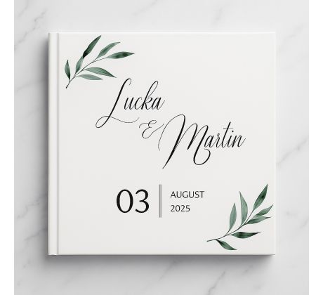 Svadobná kniha hostí personalizovaná Lístky