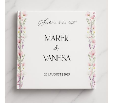 Svadobná kniha hostí personalizovaná Rozkvitnutá jar