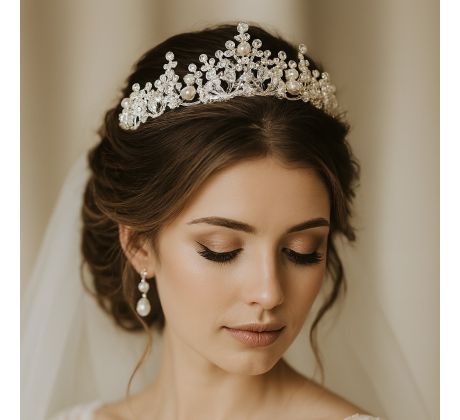 Korunka/tiara 9 strieborná
