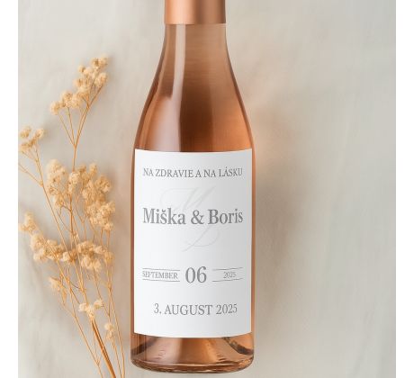 Svadobné etikety na fľaše Simple