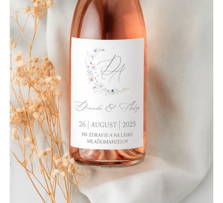 Svadobné etikety na fľaše Jarná láska