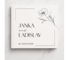 Svadobná kniha hostí personalizovaná Kvietok
