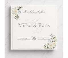 Svadobná kniha hostí personalizovaná Ruže biele