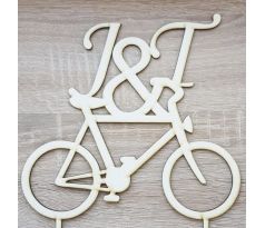 Drevený zápich iniciálky bicykel