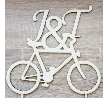 Drevený zápich iniciálky bicykel