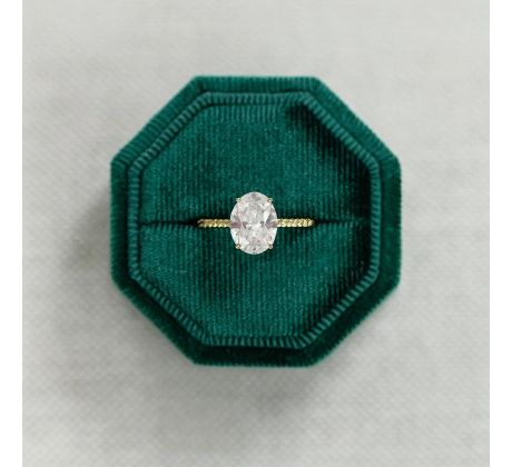 Krabička na obrúčky zamatová zelená