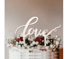 Zápich na svadobnú tortu Love drevený