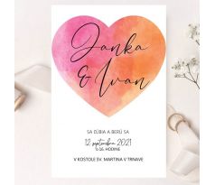 Svadobné oznámenie Heart