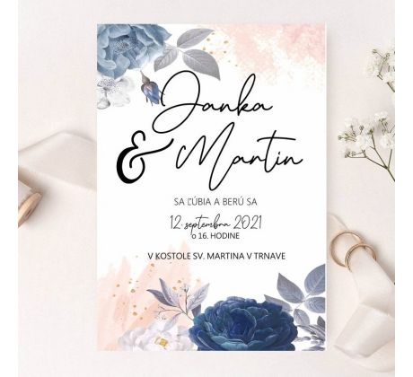 Svadobné oznámenie Flower blue 1