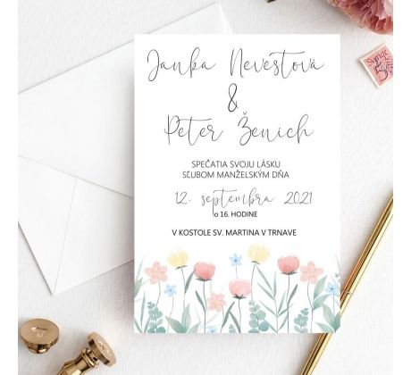 Svadobné oznámenie Lúka