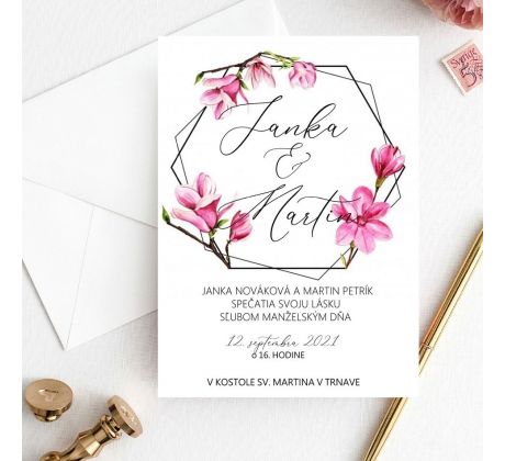 Svadobné oznámenie Hexagon