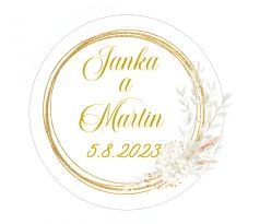 Svadobné nálepky s vlastným textom 68