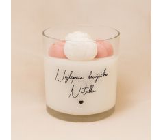 Sviečka v skle Peonies